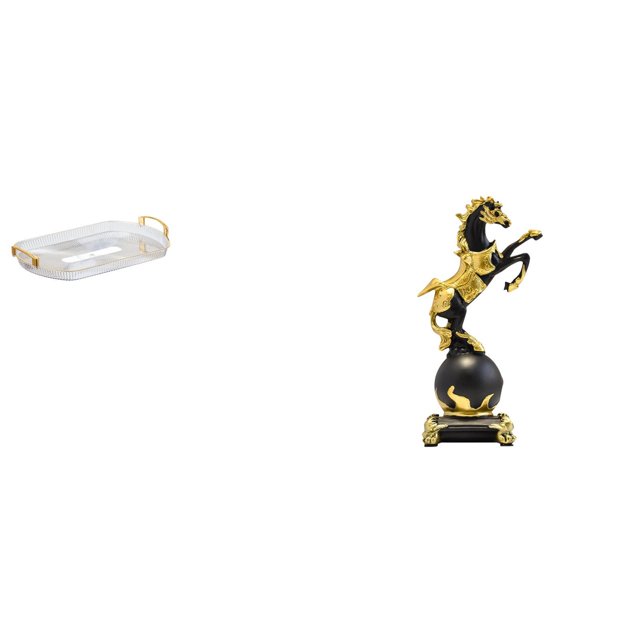 Bandeja de tocador rectangular nórdica y colección moderna de figuras de caballos para un elegante comedor, oficina, hogar, dormitorio, centro de mesa