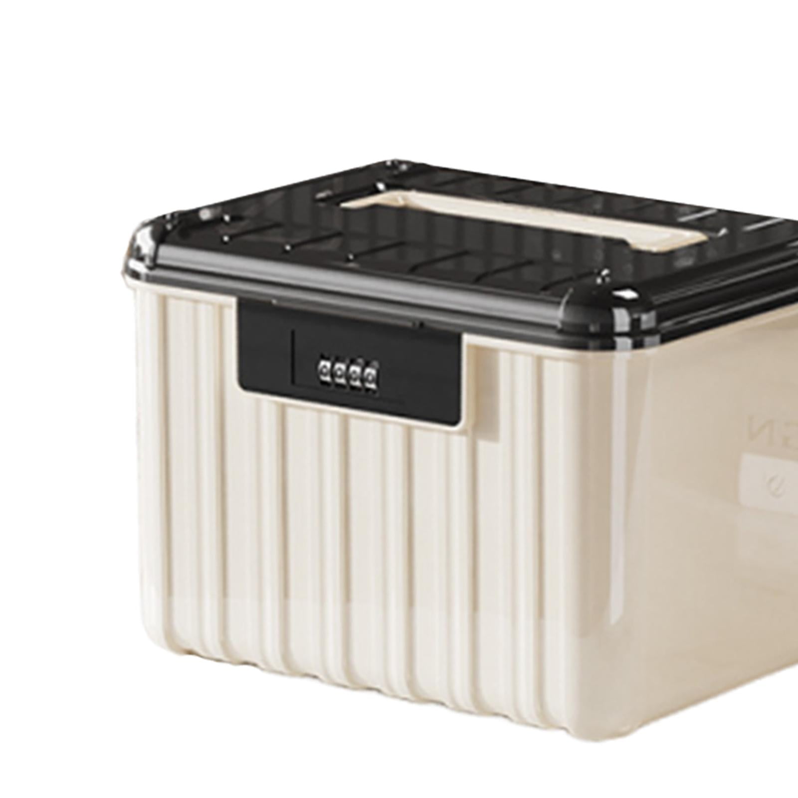 Fiocias Lockable Storage Bin Password Lock Storage Box Compartment Kids Toy Storage Case 25x19.8x17.8cm