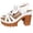 White, variant on KEGIRLOM Women's Fashionable Casual Summer Solid Color Fish Mouth Head Style High Heels Sandals Brown 7