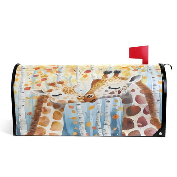 Ryvnso Mailbox Cover Giraffes Forest Paint Magnetic Mailbox Wrap Standard Size 21x18 Inch