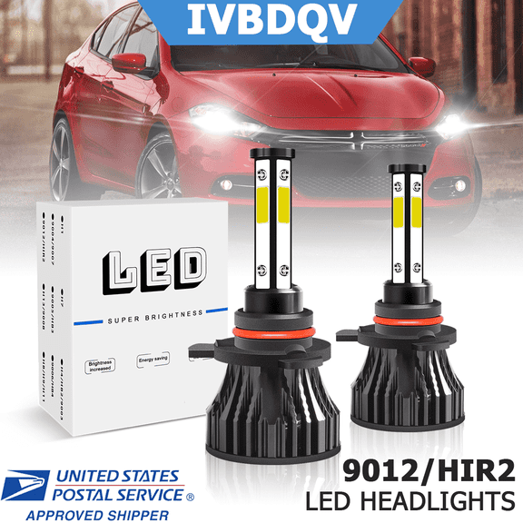 For Dodge Dart 2013-2015 LED Headlights 9012/HIR2 High Low Beam Kit 2Pcs 52W 6000K White