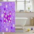 thumbnail image 3 of Purple Bowknot Kids Shower Curtains,Star Daisy Floral Geometric Dots Patch Bathroom Curtains for Girls Women,Bow Tie Princess Cute Romantic Waterproof Curtains,12 Hooks Suits,72" W x 84" L, 3 of 5
