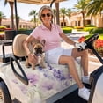 thumbnail image 3 of Golf Cart Seat Covers for 2 Seater,Floral Lavender Microfiber Cart Seat Towel Blanket,Spring Wildflower Print Idyllic Spring Absorbent Breathable NonSlip Bench Seats Protector for Golf Course 51"x31", 3 of 9