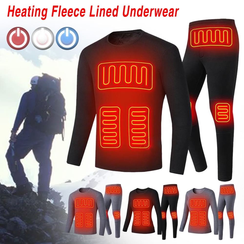Ploreser Women Men USB Electric Heating Clothes Heated Underwear Warm