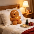 thumbnail image 6 of LXGGDDO Gingerbread Man Merry Christmas Throw Pillow, Christmas Decorative Plush Pillow for Couch Living Room Bed, Beige, 6 of 6