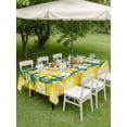 thumbnail image 4 of Outdoor Tablecloth with Umbrella Hole for Patio/Picnic/Party/Camping, Yellow Lemon Waterproof Table Cloth Rectangle Table Cover Washable, Summer Botanical Blue Yellow Buffalo Plaid (52"x 70"), 4 of 8