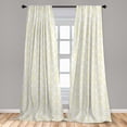 thumbnail image 5 of Ambesonne Victorian Curtains, Flowers Leaf Swirl, Pair of 28"x63", Pale Grey and Marigold, 5 of 5