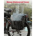 thumbnail image 3 of Alforjas para bicicleta KEMIMOTO, 34 L, impermeables y con funda para lluvia, color verde, 3 of 8