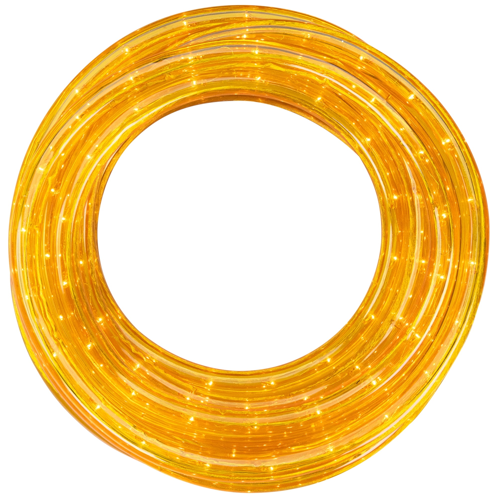 18' Gold Indoor/Outdoor Christmas Rope Lights - 1" Bulb Spacing