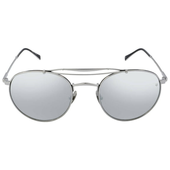 John Varvatos Mens Silver Round Metal Sunglass V547 520 Silver, Mirror Lens