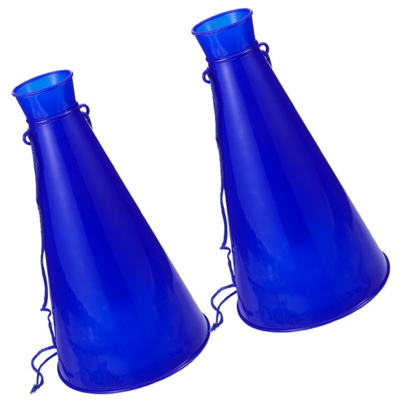 Niceauty 2Pcs Blue Plastic Megaphones Portable Party Horns for Sports and Celebrations
