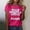 Hot Pink, variant on Womens Summer Tops Womens Summer Tops Make America Great Flag Letter Printed Women Casual Loose Round Neck Short Sleeve T Shirt XL