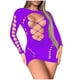 thumbnail image 2 of Lencería de mujer, malla hueca, medias de manga larga, body de nailon para mujer, 2 of 3