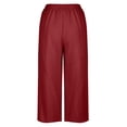thumbnail image 5 of Maean Women's Capri Pants Loose High Waisted Wide Leg Lounge Pants Drawstring Causal Trousers with Pockets, 5 of 5