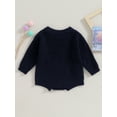thumbnail image 4 of Bagilaanoe Newborn Baby Girl Knitted Romper Sweater Long Sleeve Bodysuits Flower Embroidery Pullover 3M 6M 9M 12M 24M Infant Warm Jumpers Tops Fall Loose Knitwear, 4 of 8