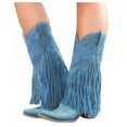 thumbnail image 3 of Kayannuo Womens Shoes Boots Womens Fashion Women's Leather Square Toe Tassel Low-heeled Shoes Western Ankle Cowboy Boots, 3 of 4