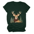 thumbnail image 4 of Drie Christmas Shirts for Girls Western Shirts Casual Tee for Women 2025 Summer T Shirt Short Sleeve Crewneck Tops Cute Graphic Dark Green,S, 4 of 6
