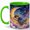 Green, variant on Sleeping Moon Boy 11oz Ceramic Mug, Dreamy Watercolor Night Art