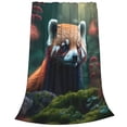 thumbnail image 2 of Fotbe Forest Plant Raccoon Manta de Franela Acolchonada con Estampado, Súper Suave y Esponjosa, Extra Grande para Sofá, Cama, Uso Todo el Año-60"x50", 2 of 7