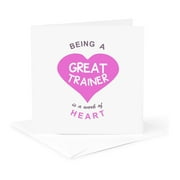 3dRose, Being a Great Trainer is a work of Heart. pink job love appreciation, 1 Greeting Card with envelope