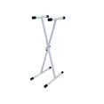 thumbnail image 4 of Mr. Dj KS100W Adjustable Metal Music Keyboard Electronic Piano Dual Tube X Stand Standard Rack, White, 4 of 4
