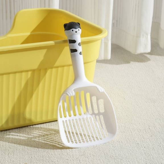 Cat Litter Scoop, Large Size with Fine Holes, Thickened for Tofu Litter Cleaning, Cat Poop Scooper for Cats - White