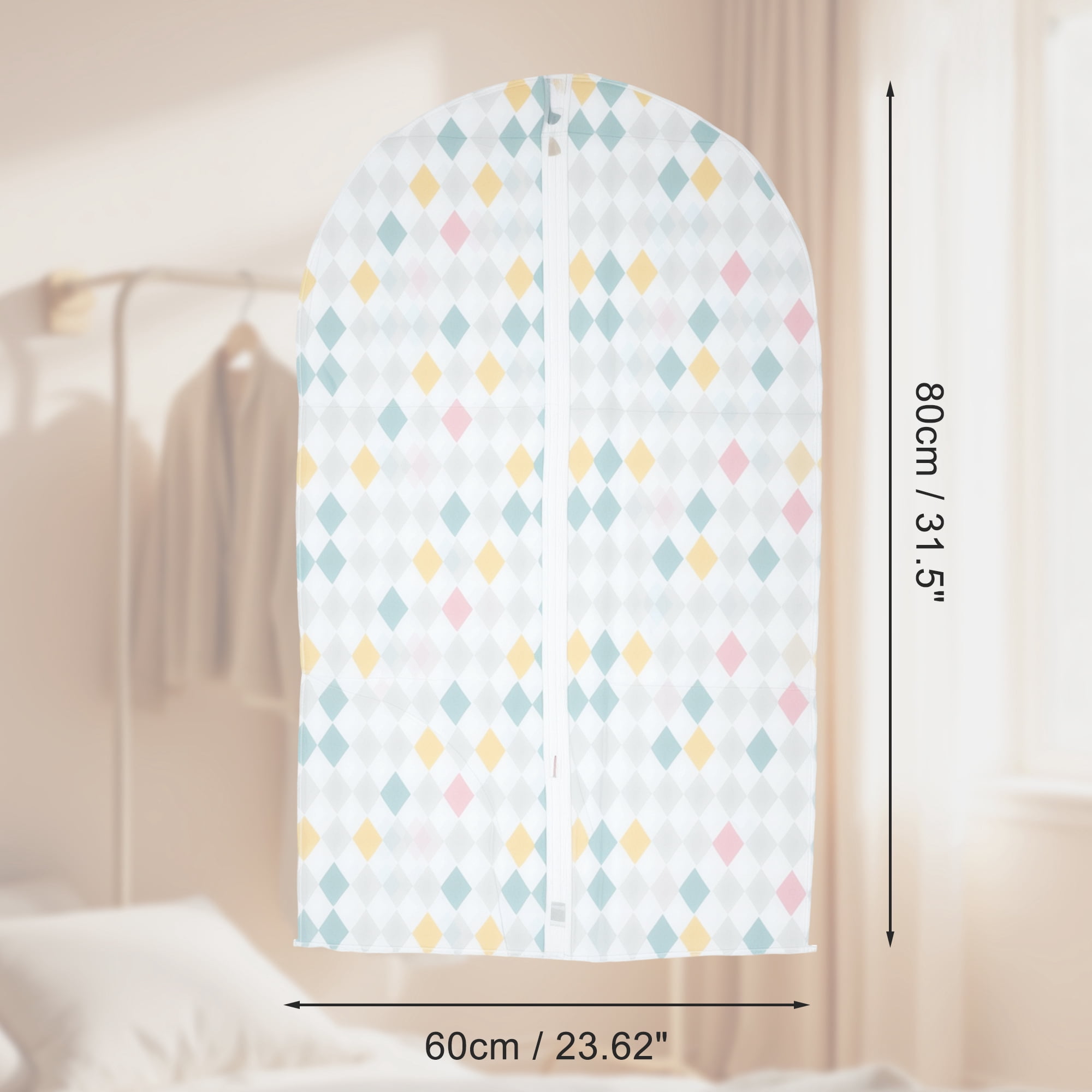Unique Bargains 5 Pcs Durable Zipper Garment Bag for Closet Clear  31.5"x23.62"