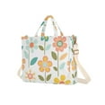thumbnail image 7 of FORMRS Womens Corduroy Tote Bag Crossbody Shoulder Handbag with Pocket, Orange Retro Flower, 7 of 7