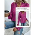 thumbnail image 6 of SLADYGLO Women Floral Print V Neck Ruffle Long Sleeve Blouse, 6 of 7