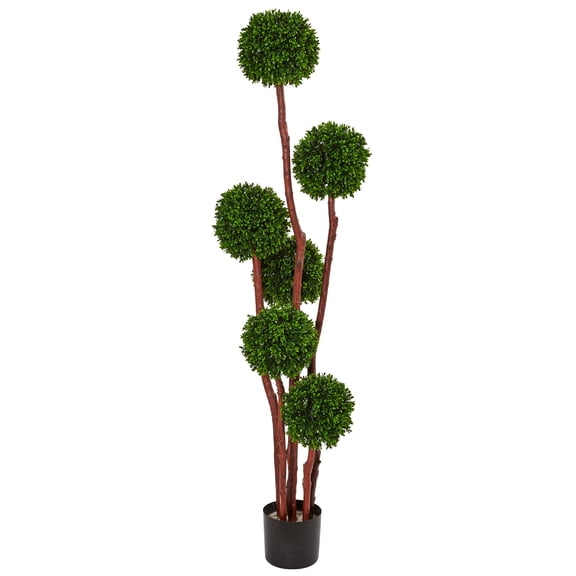 Nearly Natural 5 ft. Boxwood Artificial Tree UV Resistant (Indoor/Outdoor)