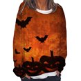 thumbnail image 1 of Womens Sweatshirts Jumper Crewneck Casual Pullover Tops Halloween Print Long-sleeved Sweatshirt Casual Blouse Pullover, 1 of 3