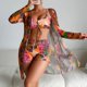 thumbnail image 2 of MKLEKYY Trajes De Baño Completo Mujer Women'S Gorgeous Court Style Printing 3D Swimsuit Beach Skirt Two Piece Set, 2 of 6