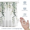 thumbnail image 4 of Spring Shower Curtain for Bathroom, Eucalyptus Leaf Waterproof Cloth Fabric Bathroom Accessories Set with 12 Rust Proof Plastic Hooks, 72"x84", 4 of 9