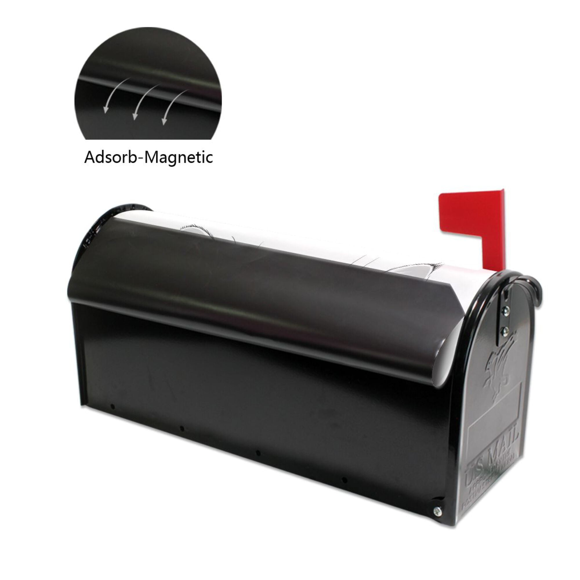 Yayeee Mailbox Cover Magnetic Large Size Post Box Cover Wrap Decor, White Cat