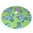 thumbnail image 2 of Kll 30" Christmas Tree Skirt Motorcycle Riding Dinosaur Xmas Tree Skirts Mat For New Year Xmas Holiday Party Indoor Outdoor Home Decoration, 2 of 9