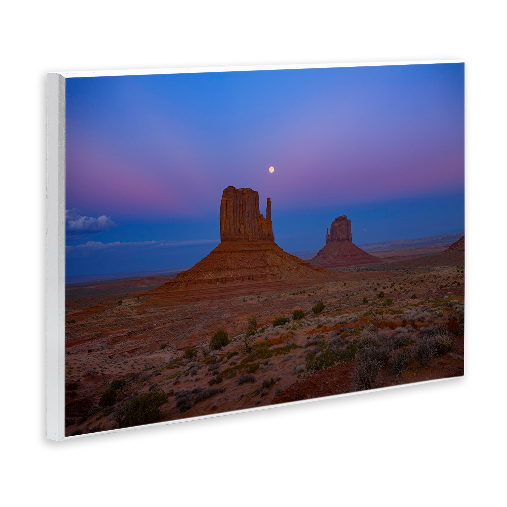Stupell Industries Moon over Canyon Mesa Landscape & Nature Photography Unframed Art Print Wall Art, 19 x 13