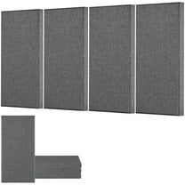 VEVOR 4 PCS Acoustic Panels, 2 inch Thick 23.6 x 11.8 inch Fiberglass Sound Absorbing Panels, Self-adhesive Soundproof Wall Boards, for Studios, Office, Home Theater,Meeting Room, Gray