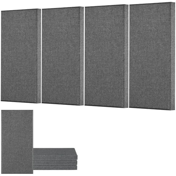 VEVOR 4 PCS Acoustic Panels, 2 inch Thick 23.6 x 11.8 inch Fiberglass Sound Absorbing Panels, Self-adhesive Soundproof Wall Boards, for Studios, Office, Home Theater,Meeting Room, Gray