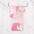 thumbnail image 4 of Dreamtimes Bath Towel Sets for Bathroom Hand Towels Fingertip Towels Unicorn Pink 3 Piece Decorative Soft Cotton Absorbent, 4 of 6