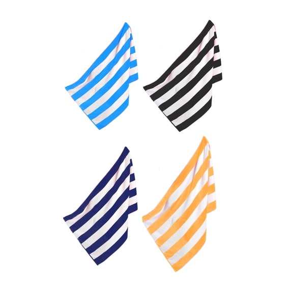 byLora Cabana Stripe Beach Towels, Oversized 30x60 Cotton, Multicolor, 4 Pack