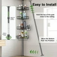 thumbnail image 6 of Corner Shower Caddy Tension Pole, 4-Tier Rustproof Bathroom Organizer Storage for Inside Shower Bathtub Shampoo,39 to 113 Inch Adjustable Floor Standing Shelves Black, 6 of 6