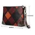 thumbnail image 2 of Leather Clutch 8 X 5. 5 In Wrist Strap And Hand Bag Easy To Carry Lightweight Waterproof And Durable Argyle Plaid Darkorange_3, 2 of 6