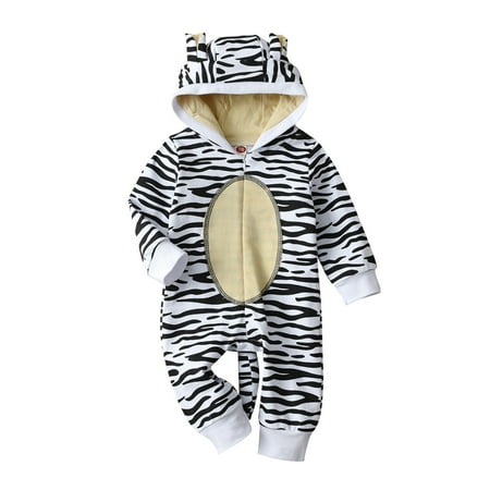 

Unisex Newborn Clothes Baby Onesie Newborn Sleeper Gown Crawling suit onesie baby print cartoon hooded White 110
