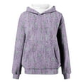 thumbnail image 6 of Women's Casual Hoodies Long Sleeve Sweatshirts Cowl Neck Hooded Pullover Front Pleat Top with Pockets Striped/Print, 6 of 6