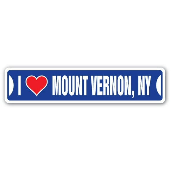 I LOVE MOUNT VERNON NEW YORK Street Sign ny city state us wall road décor gift
