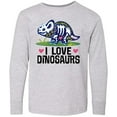 thumbnail image 3 of Inktastic Girl Dinosaur I Love Dinosaurs Long Sleeve Youth T-Shirt, 3 of 5