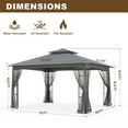 thumbnail image 5 of INTER HUT 13x11 Metal Patio Gazebo, Outdoor Gazebo Canopy Tent for Backyard with Mesh Privacy Curtains, 5 of 8