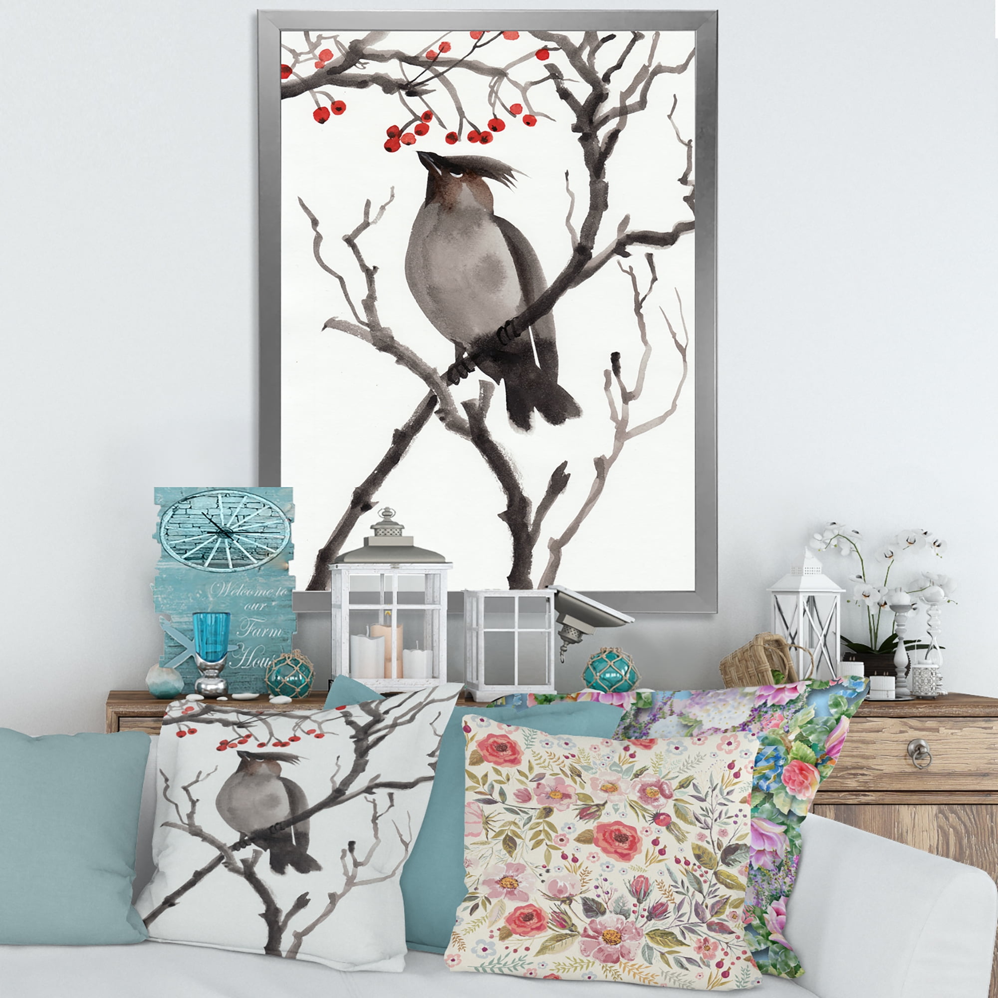 Designart 'Ancient Australian Bird Illustrations III' Traditional Framed Art Print