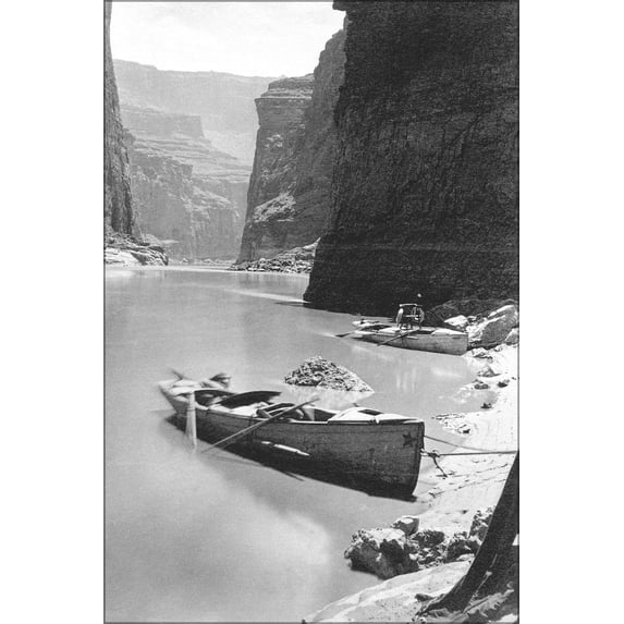24"x36" Gallery Poster, Noon Day Rest in Marble Canyon' from the second Powell Expedition 1872