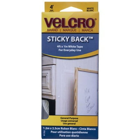 Velcro Sticky Back Tape, 4' x 1', Black
